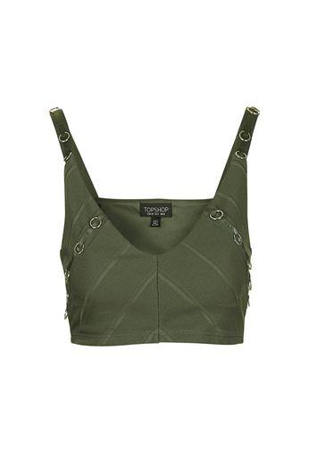 Topshop Ring Detail Bandage Crop Top