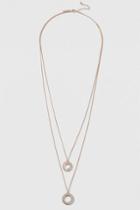 Topshop Glitter Circle Multirow Necklace