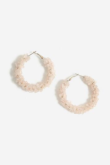 Topshop Chipping And Shell Hoop Earrings