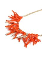 Topshop *coral Collar Necklace