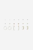 Topshop 9 Pack Pearl And Crystal Earrings