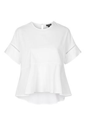 Topshop Ladder Trim Peplum Tee