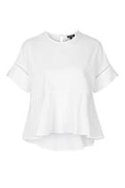 Topshop Ladder Trim Peplum Tee