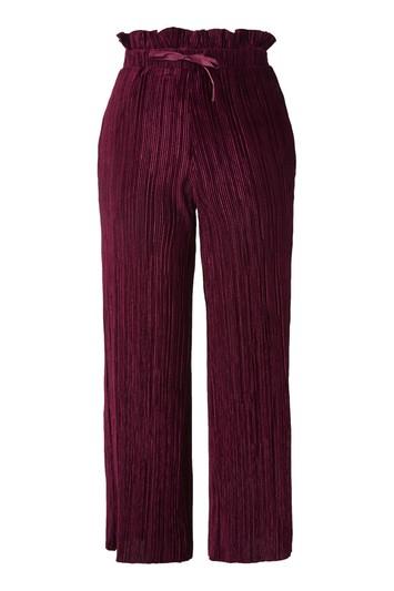 Topshop Velvet Ruffle Plisse Trousers