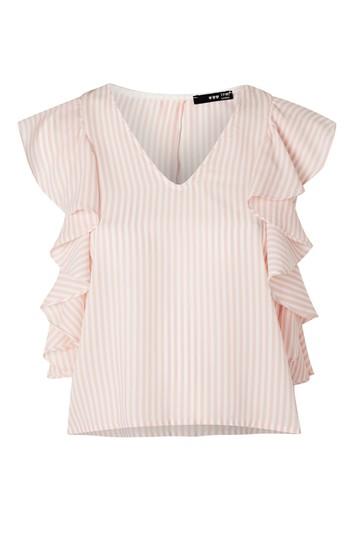 Topshop *erina Striped Open Back Top By Tfnc
