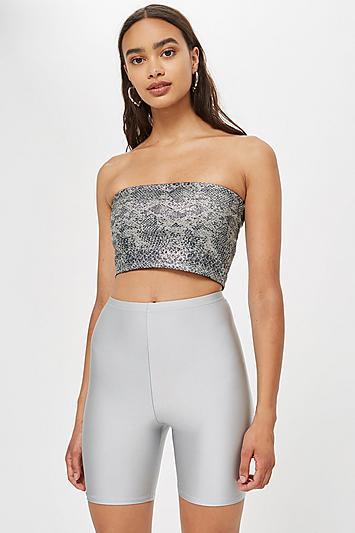 Topshop Petite Snakeskin Bandeau Top