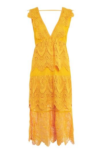 Topshop Petite Layered Lace Midi Dress