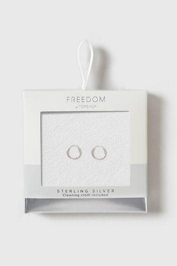 Topshop Sterling Silver Twisted Hoop Earrings