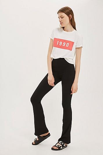 Topshop Tall Skinny Ribbed Flared Pants