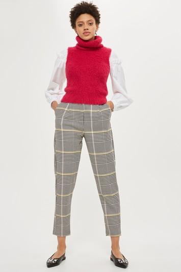 Topshop Tall Bright Check Peg Pants