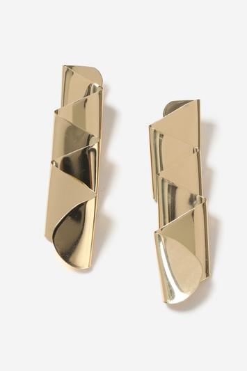 Topshop Metal Fold Drop Earrings