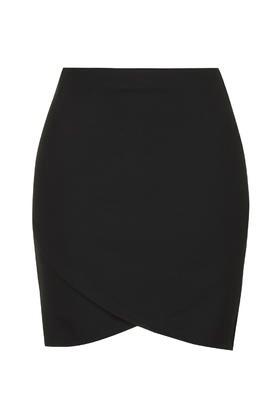 Topshop Tall Curve Wrap Mini Skirt