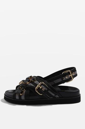 Topshop Fast Crossover Embellished Flats