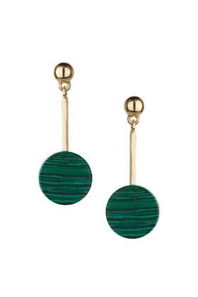 Topshop Semi Precious Green Circle Earrings