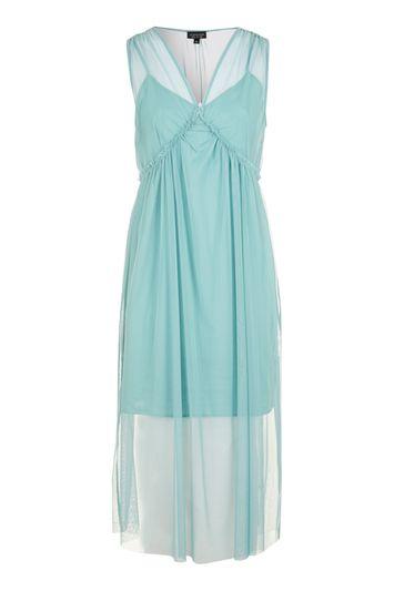 Topshop Tulle Sleeveless Midi Dress