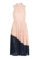 Topshop Pleated Lace Dress