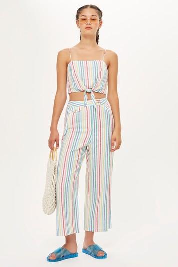 Topshop Rainbow Stripe Trousers