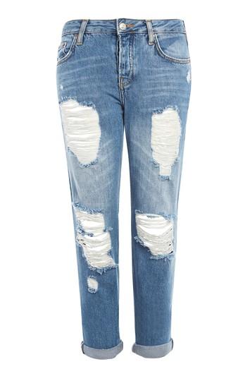 Topshop Petite Moto Mid Blue Hayden Jeans