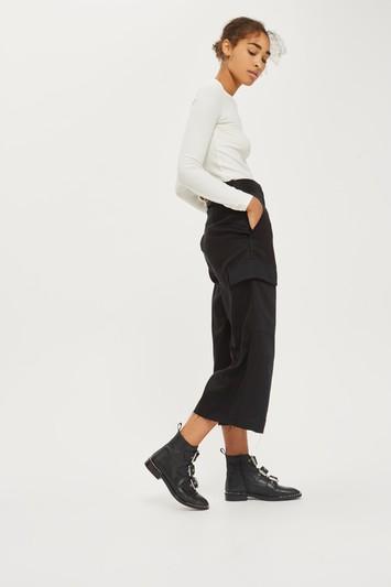 Topshop Fluid Cropped Wide Leg Pants
