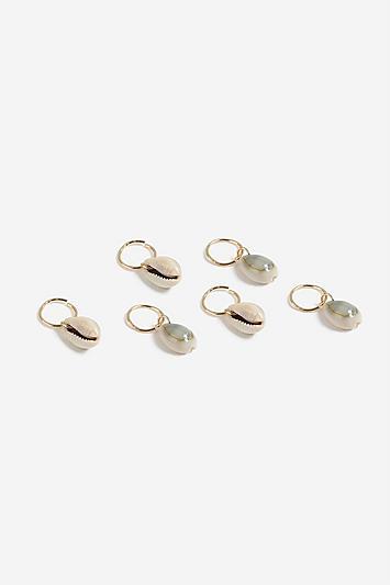 Topshop *shell Drop Hair Rings