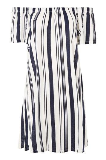 Topshop Striped Mini Bardot Dress
