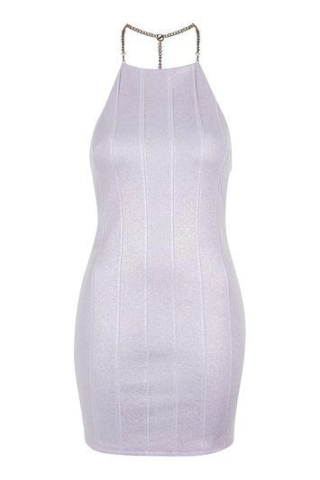 Topshop Chain Back Bandage Bodycon Dress
