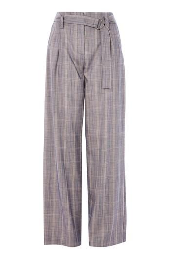 Topshop Check Belted Wide Leg Trousers