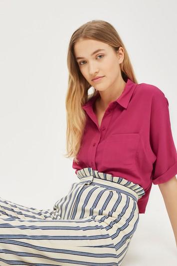 Topshop Stripe Ruffle Peg Pants