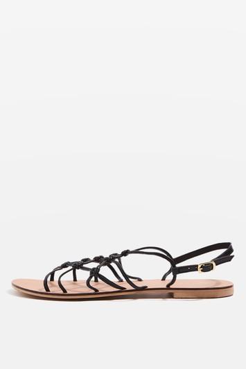 Topshop Held Up Leather Knot Sandals