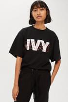 Topshop Layer Logo Oversized T-shirt By Ivy Park