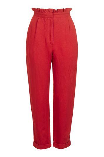 Topshop Ruffle Waist Mensy Peg Trouser