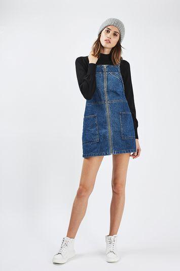 Topshop Petite Utility Mini Pinafore Dress