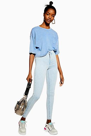 Topshop Bleach Acid Wash Joni Jeans
