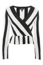 Topshop Stripe Peplum Knitted Top