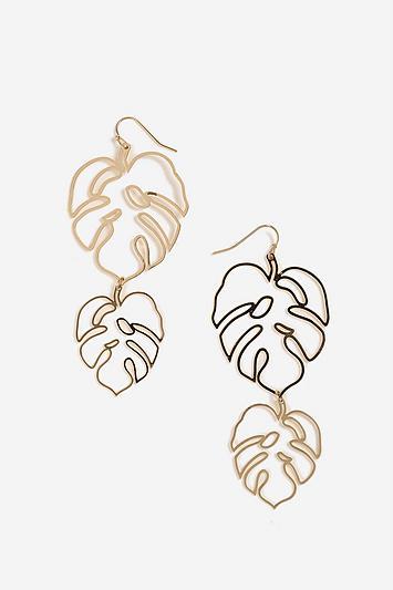 Topshop *cut Out Leaf Drop Earrings