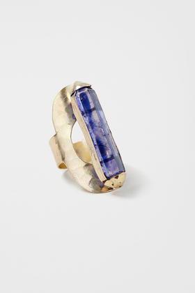 Topshop Beaten Purple Stone Shard Ring