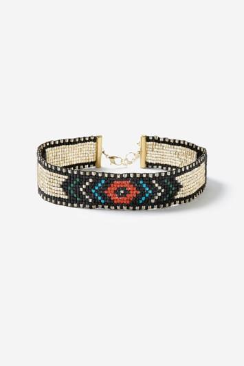 Topshop Seed Bead Aztec Choker Necklace