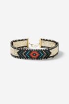 Topshop Seed Bead Aztec Choker Necklace