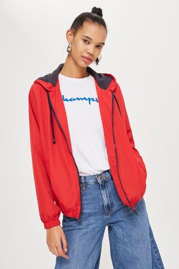 Topshop Red Windbreaker Jacket