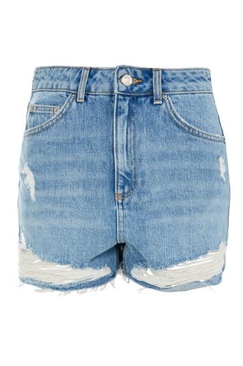 Topshop Moto Ripped Detail Mom Shorts