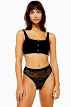 Topshop Black Lace High Waist Pants