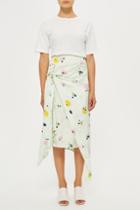 Topshop Marble Bloom Print Sash Skirt By Boutique