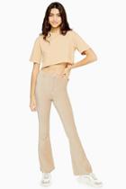 Topshop Corduroy Front Zip Flares