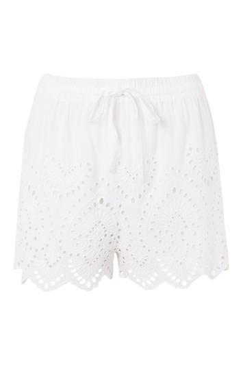 Topshop Petite Cutwork Broderie Shorts