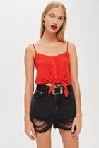 Topshop Tall Knot Front Camisole Top