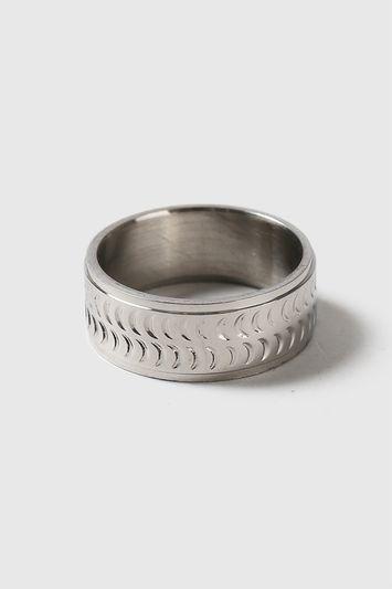 Topshop Tomboy Engraved Stainless Ring