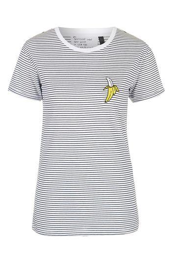 Topshop Petite Banana Stripe Tee