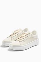 Topshop Cuba Taupe Lace Up Trainers