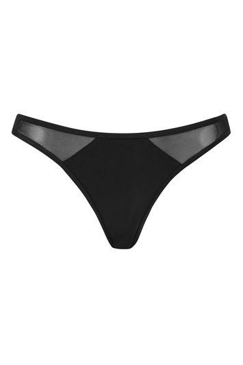 Topshop Mesh Insert High Leg Bikini Pant