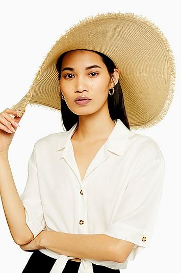Topshop Frayed Oversized Straw Hat